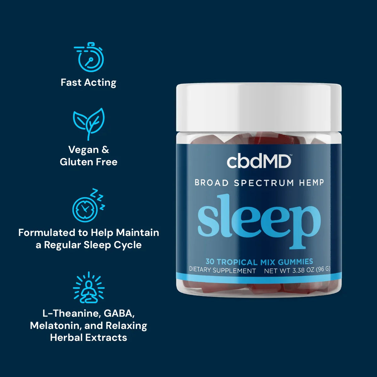 pros: Broad Spectrum CBD Sleep Gummies