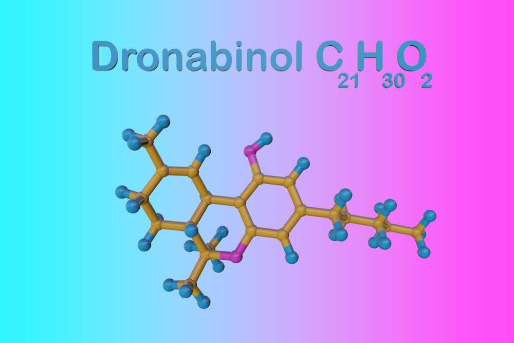 Dronabinol molecular makeup and structural chemical formula