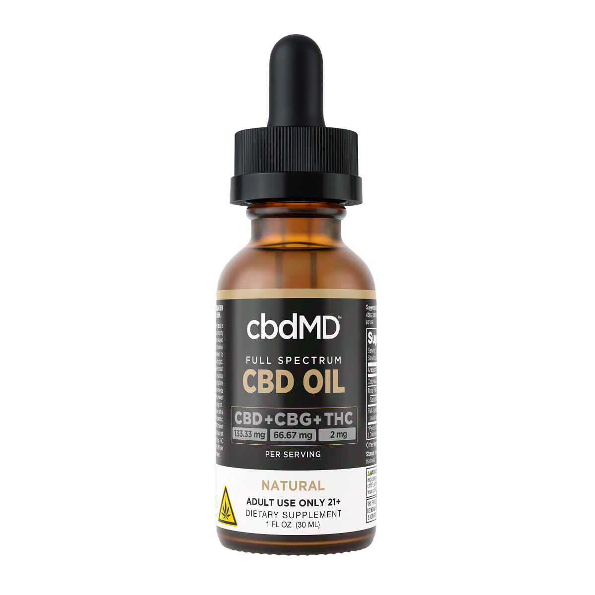 Full spectrum CBD oil tincture bottle with dropper, labeled natural flavor, 4000mg strength.