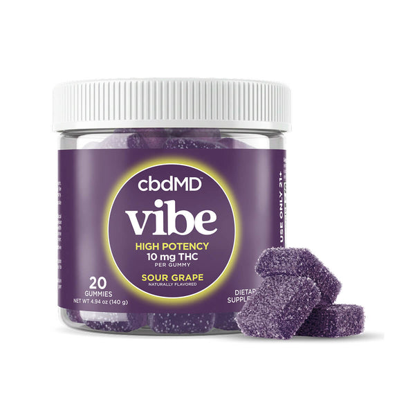 Delta 9 THC Sour Grape Vibe Gummies | cbdMD