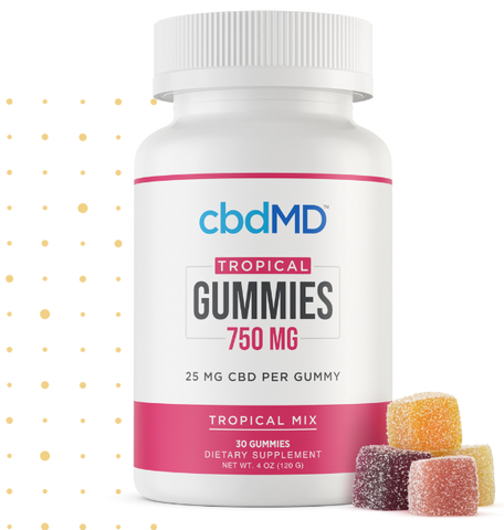 cbdMD tropical gummies with 750 mg